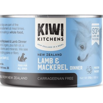  Kiwi Kitchens Mackerel & Lamb Dinner Canned Wet Dog Food 170g 