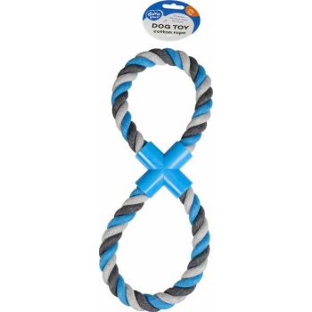 Duvo+ Tug Toys Knotted Cotton 8- Pull Ring 33cm Grey/Blue 
