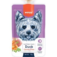 Wanpy Tasty Meat Paste Duck with Carrot & Pea for Dogs 90g