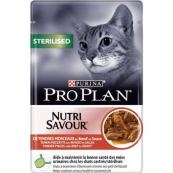  Pro Plan Cat Wet Food Nutrisavour Sterilised Beef In Gravy 85gr 