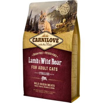  Carnilove Cat Dry Food Lamb & Wild Boar For Adult Cats 2kg 