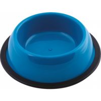 Georplast Silver Antislip Plastic Pet Bowl S Blue
