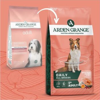  Arden Grange Daily All Breeds Adult Salmon & Rice Dry Dog Food 12kg 