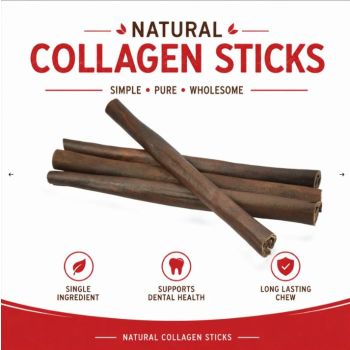  Petrix Natural Collagen Sticks 12" - 6 Pcs 