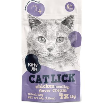  Kitty Joy Cat Lick Chicken + Scallop Flavor Cream Cat Treats (4x15g) 60g 