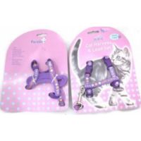 GOLDEN PANDA HARNESS+LEAD H:10mm x 25-36cm + L:10mm x 120cm (PURPLE)