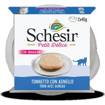  Schesir Petit Delice Cat Wet Food Can-Tuna With Lamb 2x40g 