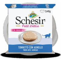 Schesir Petit Delice Cat Wet Food Can-Tuna With Lamb 2x40g