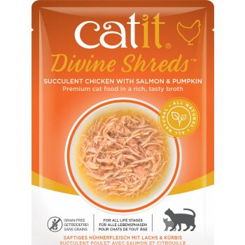  Catit Cat Wet Food Divine  Shreds Chicken With Salmon & Pumpkin 75g 