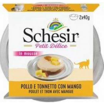 Schesir Petit Delice Cat Wet Food Can-Chicken And Tuna With Mango 40g 