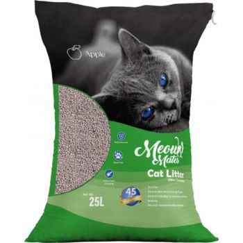  Meow Mates Bentonite Cat Litter - Apple Scent 25L-20kg 