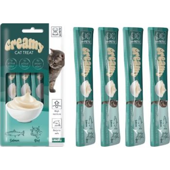  M-PETS Creamy Treats for Cats – Salmon & Beef 4x15g (60g) 