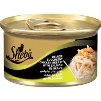  Sheba Deluxe Succulent Chicken Breast with Salmon in Gravy Wet Cat Food - 85G 
