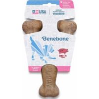 Benebone Puppy Wishbone Dog Chew Toy – Bacon Medium