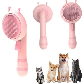  Little Bee Shaped Self-Cleaning Slicker Brush for Cats & Dogs 