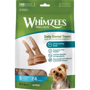  WHIMZEES Occupy Antler Natural Dental Chews for Dogs – Small (24pc) 