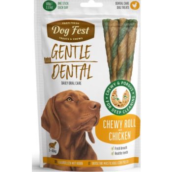  Dog Fest Dental Treats For Adult Dogs - Chewy Roll -Chicken 100g 