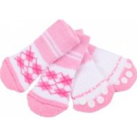 PUPPIA ARGYLE DOG SOCKS PINK MEDIUM