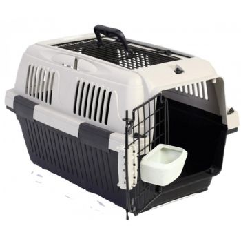  Nutra Pet Dog & Cat Carrier Open Grill Top Dark Grey Box L50CmsX W33Cms X H29 Cms 