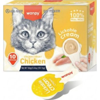  WANPY Lickable Cream Spoon – Chicken For Cat – (16g x 10pcs/box) 