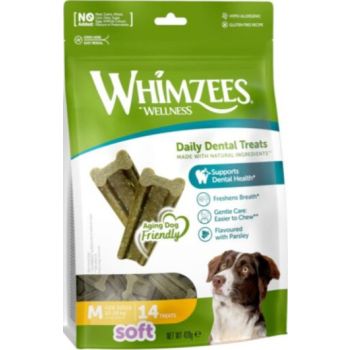  Whimzees Soft Daily Dental Dog Treats Value Bag – Medium (14 pcs) 