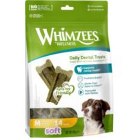 Whimzees Soft Daily Dental Dog Treats Value Bag – Medium (14 pcs)