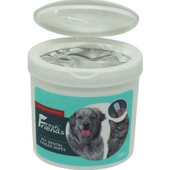  Fresh Friends Pet Dental Finger Wipes-50 pcs 