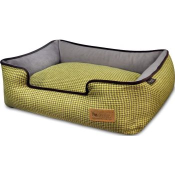  P.L.A.Y. Houndstooth Lounge Bed, Large, Yellow/Brown 