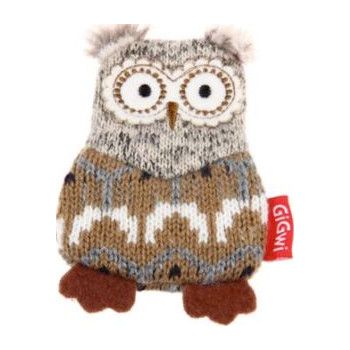  Owl “Plush Friendz” Grey/Brown with refillable squeaker 