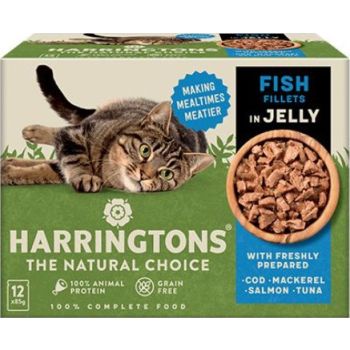  Harringtons Fish in Jelly Wet Cat Food Multipack 