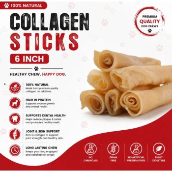  PETRIX Collagen Sticks 6" - 6 Pcs 