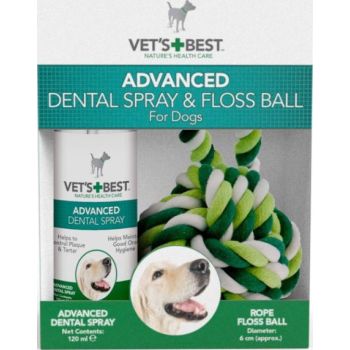  Advanced Dental Spray & Floss Ball for Dogs 120ml 