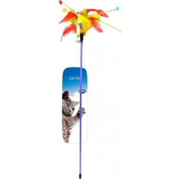  Duvo Assortment Playing Rod With Feathers Mixed Colors 62x3x1.5cm - Cat Toys 