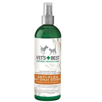  Vet’s Best Natural Anti-Flea Easy Spray Shampoo (16 oz) 