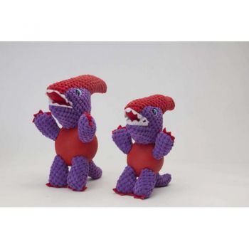  Pawsitiv Dog Toys Purple Dino with Rubber Ball Small (090) 