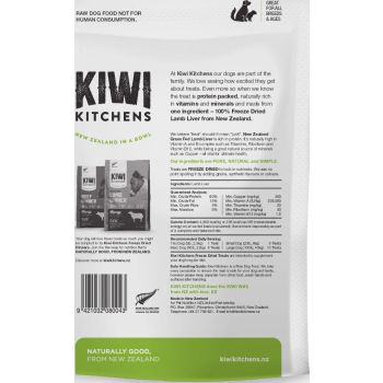  Kiwi Kitchens Raw Freeze Dried Lamb Liver Dog Treats 250g 