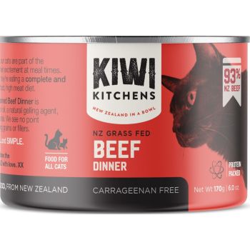  Kiwi Kitchens Grass Fed Beef Dinner Canned Wet Cat Food 170g 