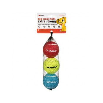  Petkin 3 Dog Tennis Balls Extra Strong - Standard (Rainbow) 