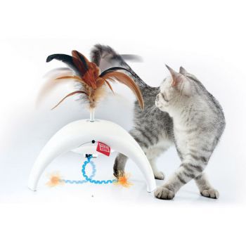  Feather spinner Pet Droid w/2 replacable natural feather caps and 3 motion sensors 