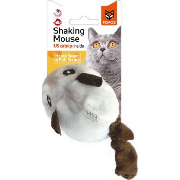  FOFOS Pull String & Sound Chip White Shaking Mouse Cat Toys 