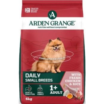  Arden Grange Daily Small Breeds Adult with Fresh Chicken & Rice Dry Dog Food 6kg 