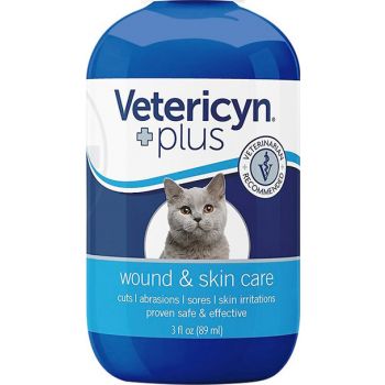  Vetericyn Plus Feline Antimicrobial Cat Wound & Skin Spray – 3oz 
