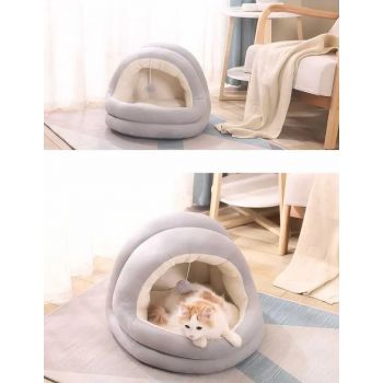  Petbroo Cat  Round Igloo Bed Large Grey 