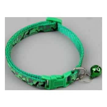  PETS CLUB ADJUSTABLE CAT COLLAR WITH BELL- GREEN 