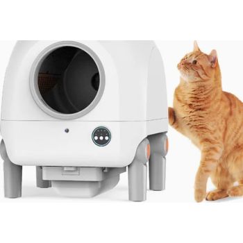  Upgraded Smart Odour Removal Cat Litter Box White 