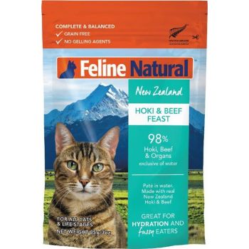  Feline Natural Hoki and Beef Pouches Cat Wet Food  85G 