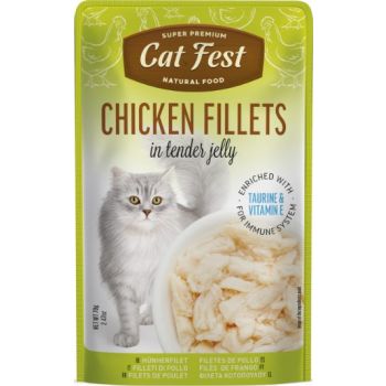  Cat Fest Chicken Fillets In Tender Jelly For Cats 70g 