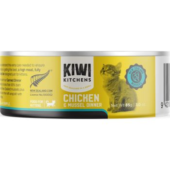  Kiwi Kitchens Chicken & Mussel Dinner Canned Wet Kitten Food 85g 