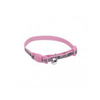 Coastal 3/8 Safe Cat Lazer Black Reflective Adj. Break Away Collar Pink Heart