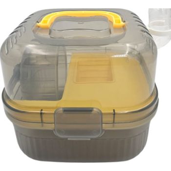  Hamster Traveling Box 21*21*18 Grey & Yellow Color 